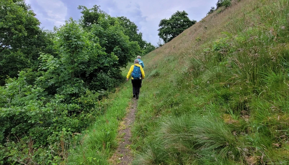 eine Gruppe Wanderer auf einer kleinen Holzbrücke | © Walburga Göttsche