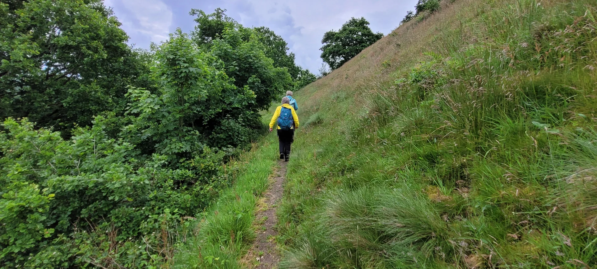 eine Gruppe Wanderer auf einer kleinen Holzbrücke | © Walburga Göttsche